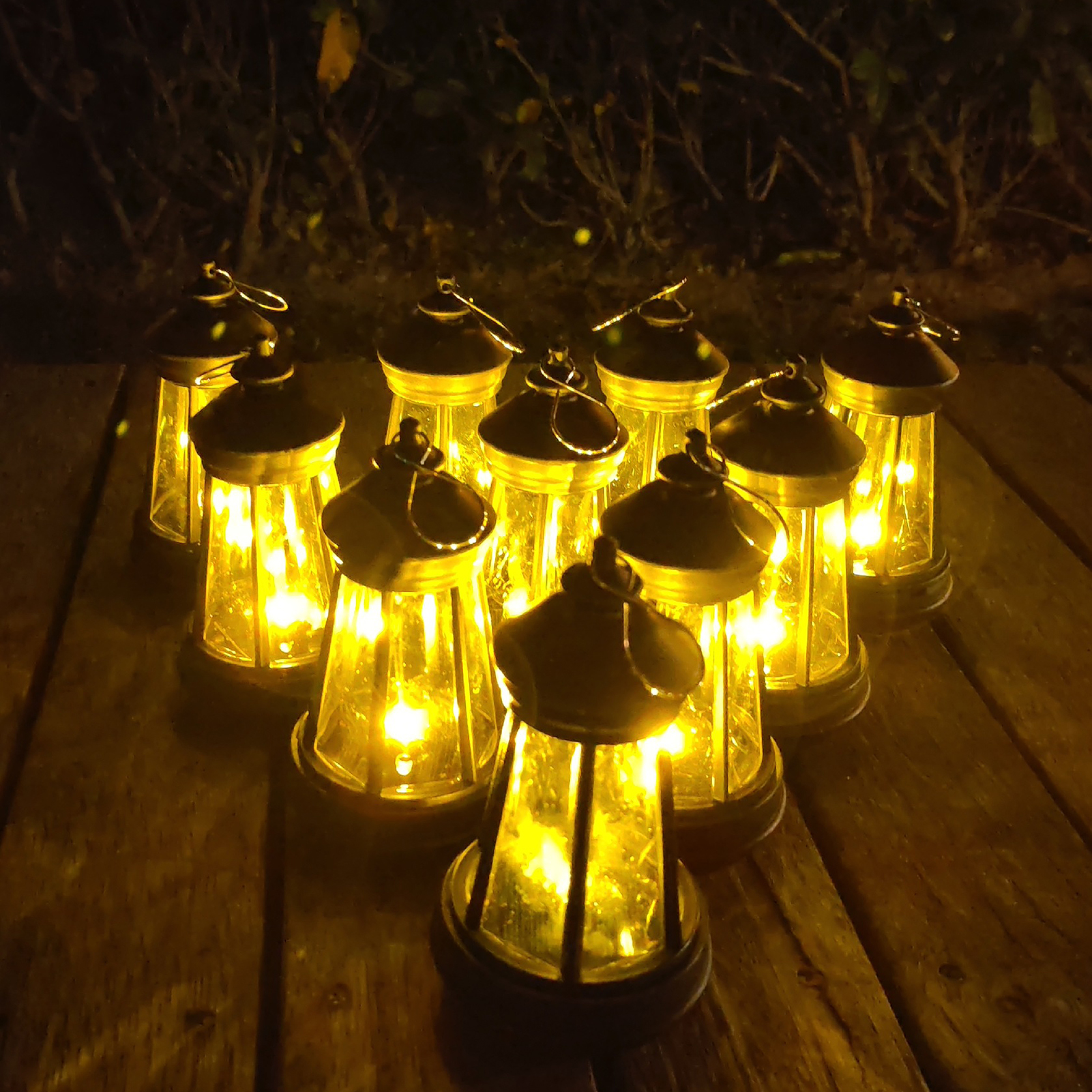 Joernso Solar Lantern Hanging Light Outdoor Waterproof Solar Powered LED Candle Shape Energy Saving Auto On/Off Garden Patio Yard Decor Lamp